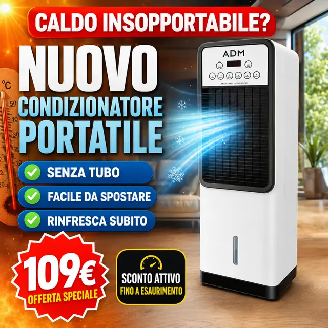 PolarCube condizionatore portatile - senza tubo, facile da spostare, rinfresca subito
