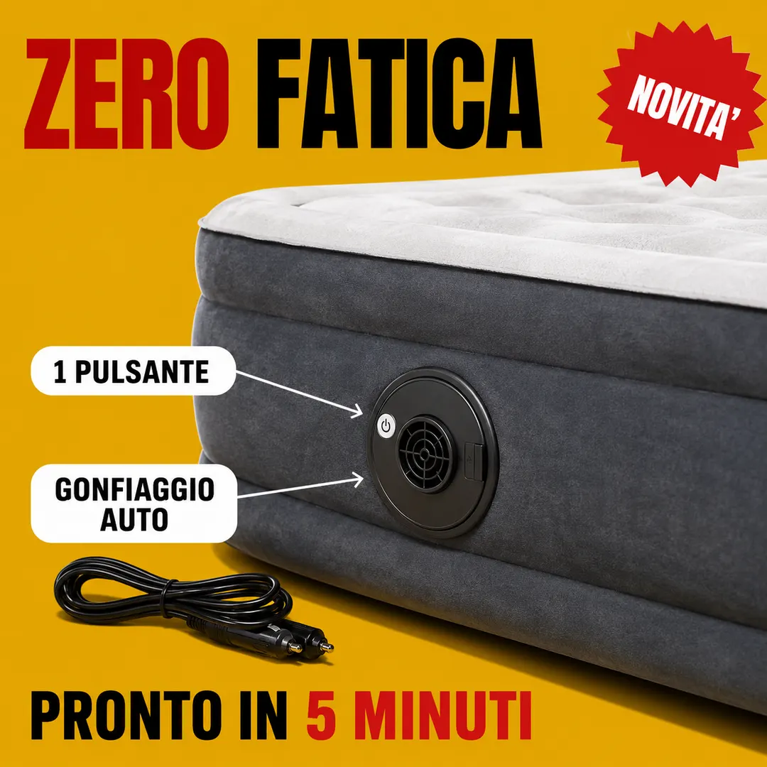 Pompa elettrica integrata - gonfiaggio automatico in 5 minuti