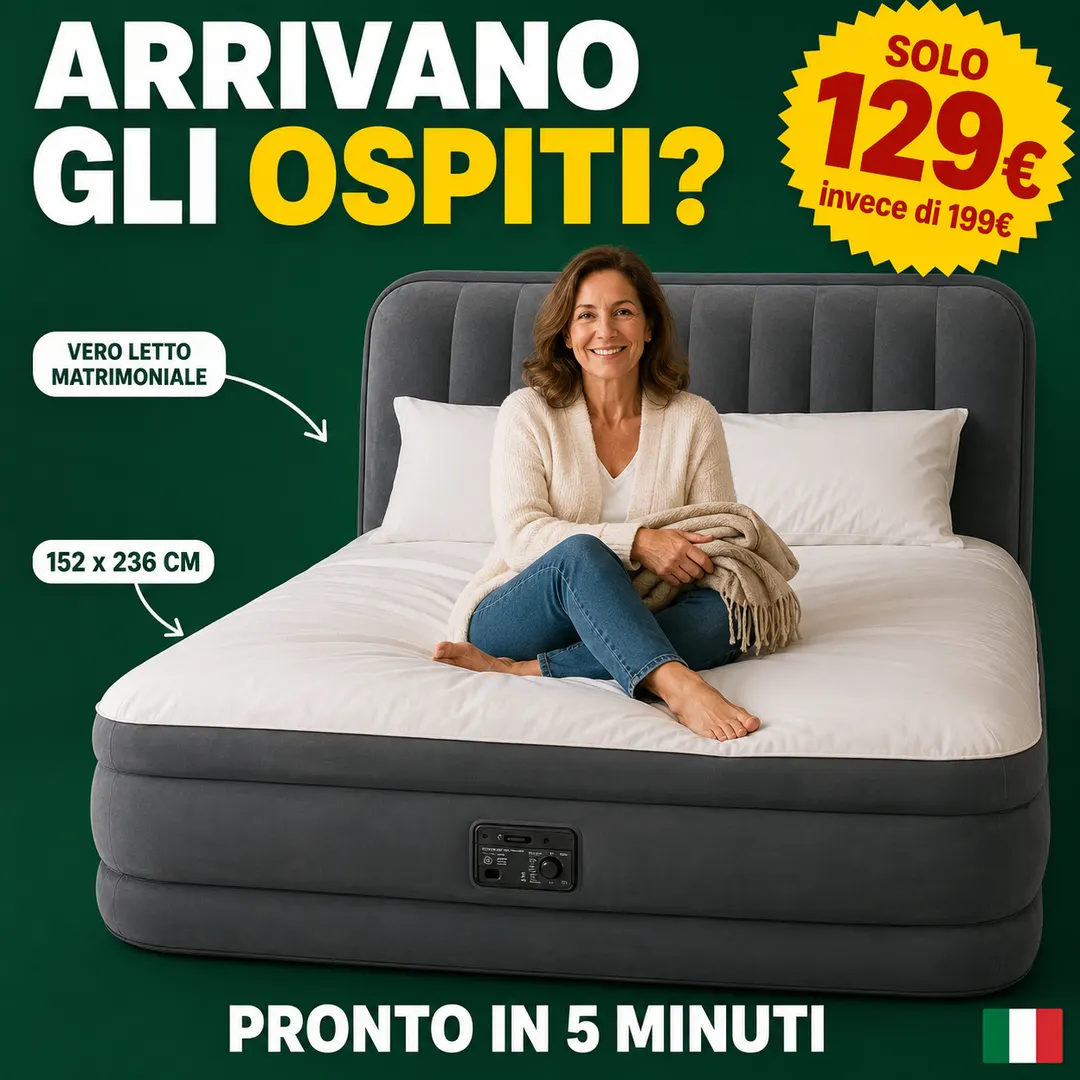 Materasso gonfiabile usato per ospitare parenti durante le feste