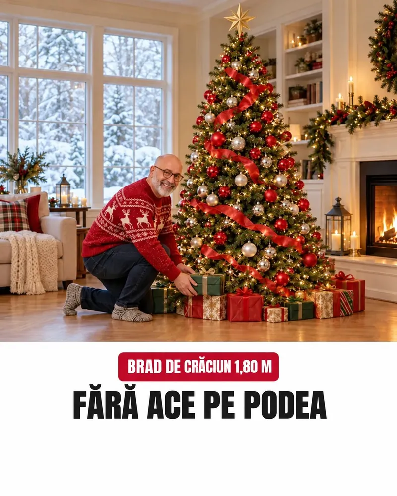 Sub bradul de Crăciun artificial podeaua rămâne curată, fără ace
