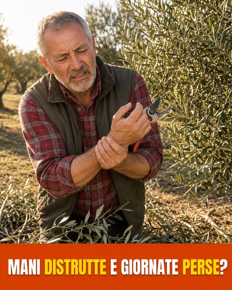 Potatura manuale: mani affaticate