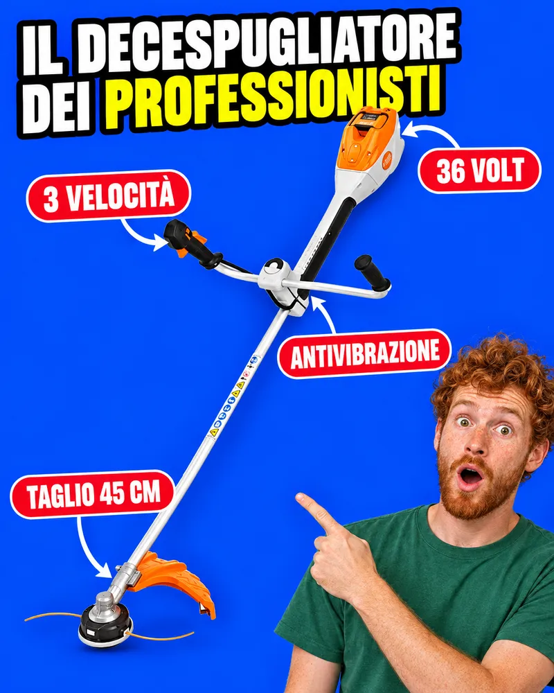 FSA 200: motore 36 V, 3 velocità, antivibrazione, taglio 45 cm