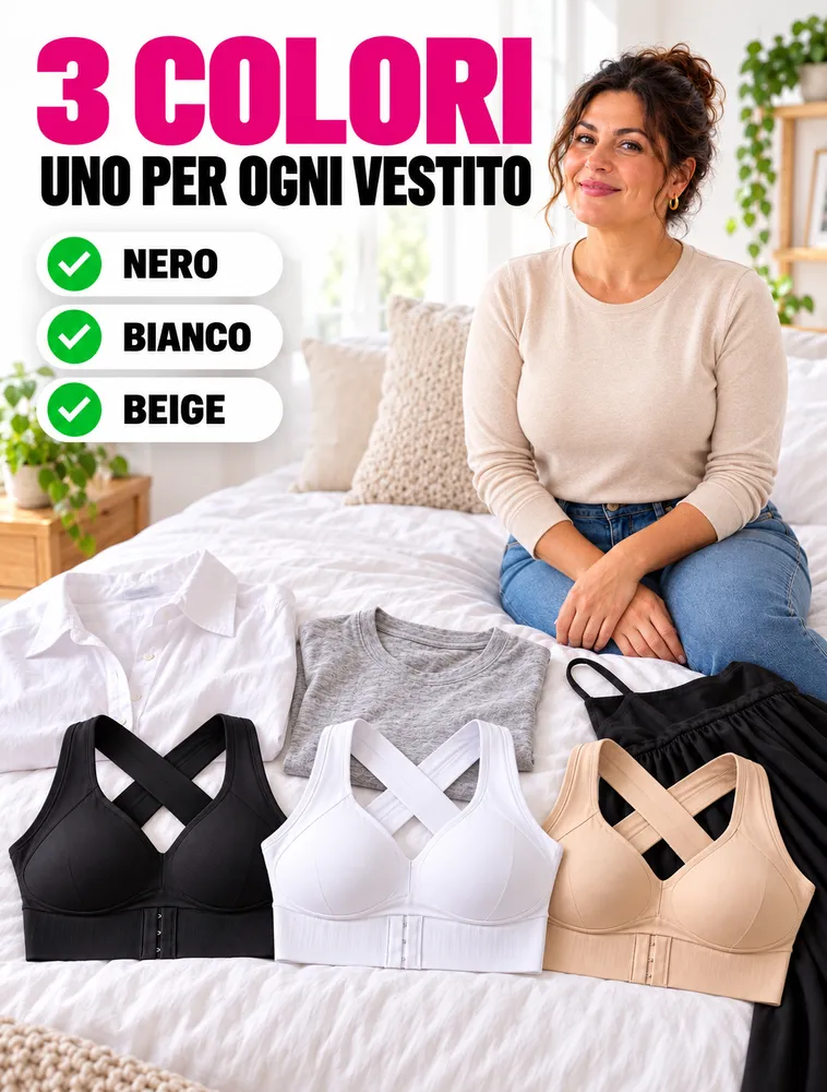 I tre Fresco Push Up nero, bianco e beige accanto a una camicia bianca, un vestito nero e una maglia