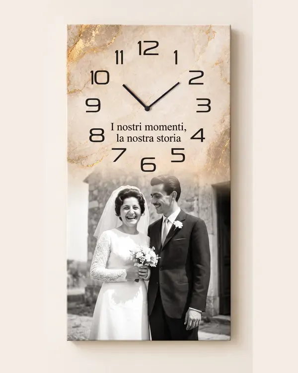 Orologio Foto verticale con la foto del matrimonio dei nonni