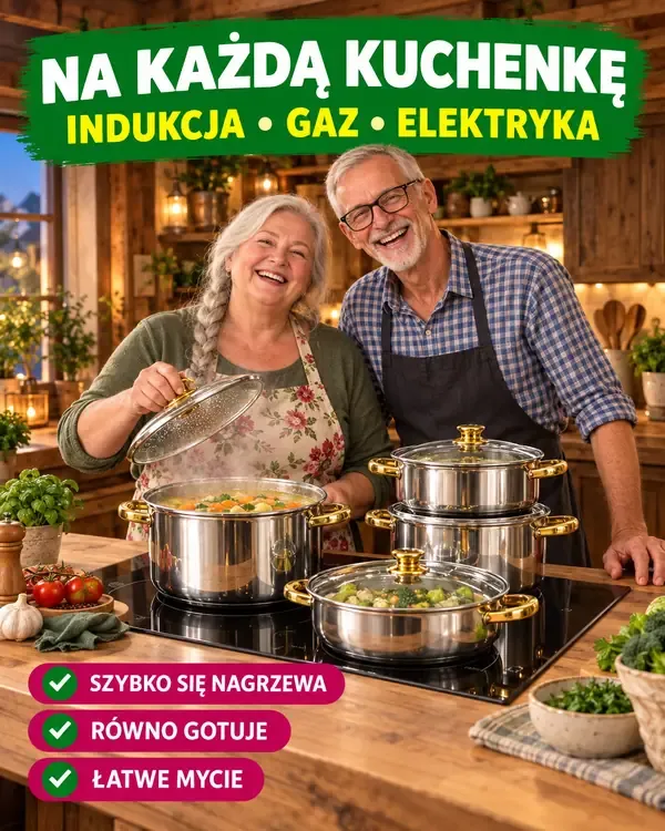 Coppia che cucina con le pentole in acciaio inox sul piano a induzione