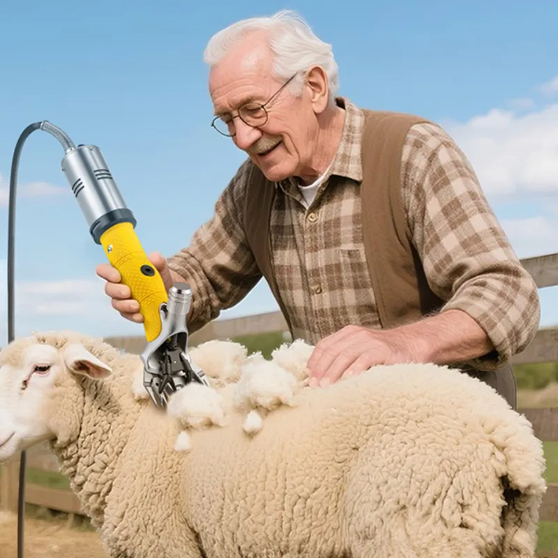 Tosatura professionale della pecora con tosapecore elettrico