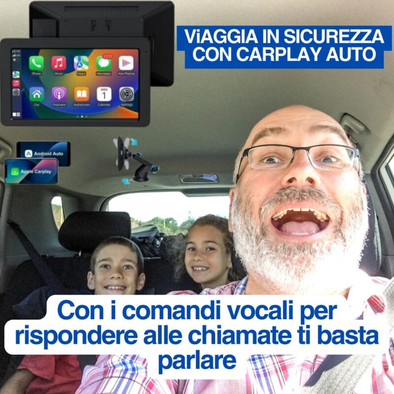 1.1-Image-1a1-WF-GVR-CarPlay-Auto Navigatore, GPS, Vivavoce, Doppia Camera 4K, Assistente Vocale Compatibile per tutte le Auto