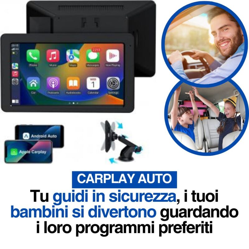 v1.3-Image-1a1-WF-GVR-CarPlay-Auto Navigatore, GPS, Vivavoce, Doppia Camera 4K, Assistente Vocale Compatibile per tutte le Auto