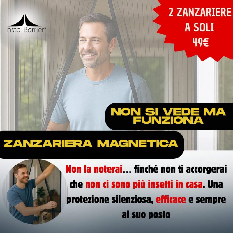V1.2-Image-1-a-1FFZanzariera-2x1-1 2 Zanzariere Magnetiche UNIVERSALI con chiusura automatica